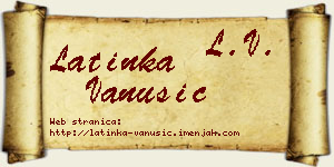 Latinka Vanušić vizit kartica